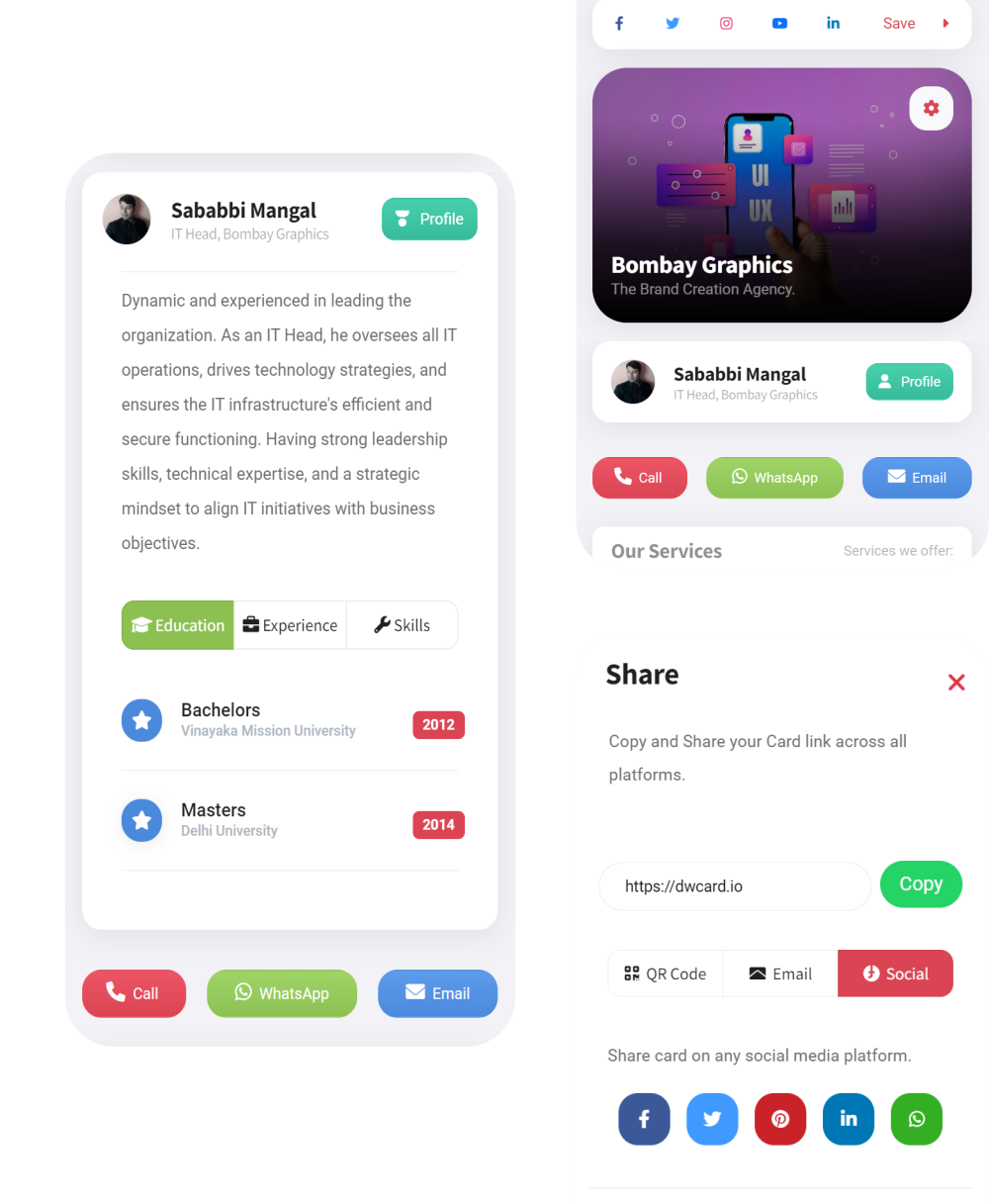 App screens